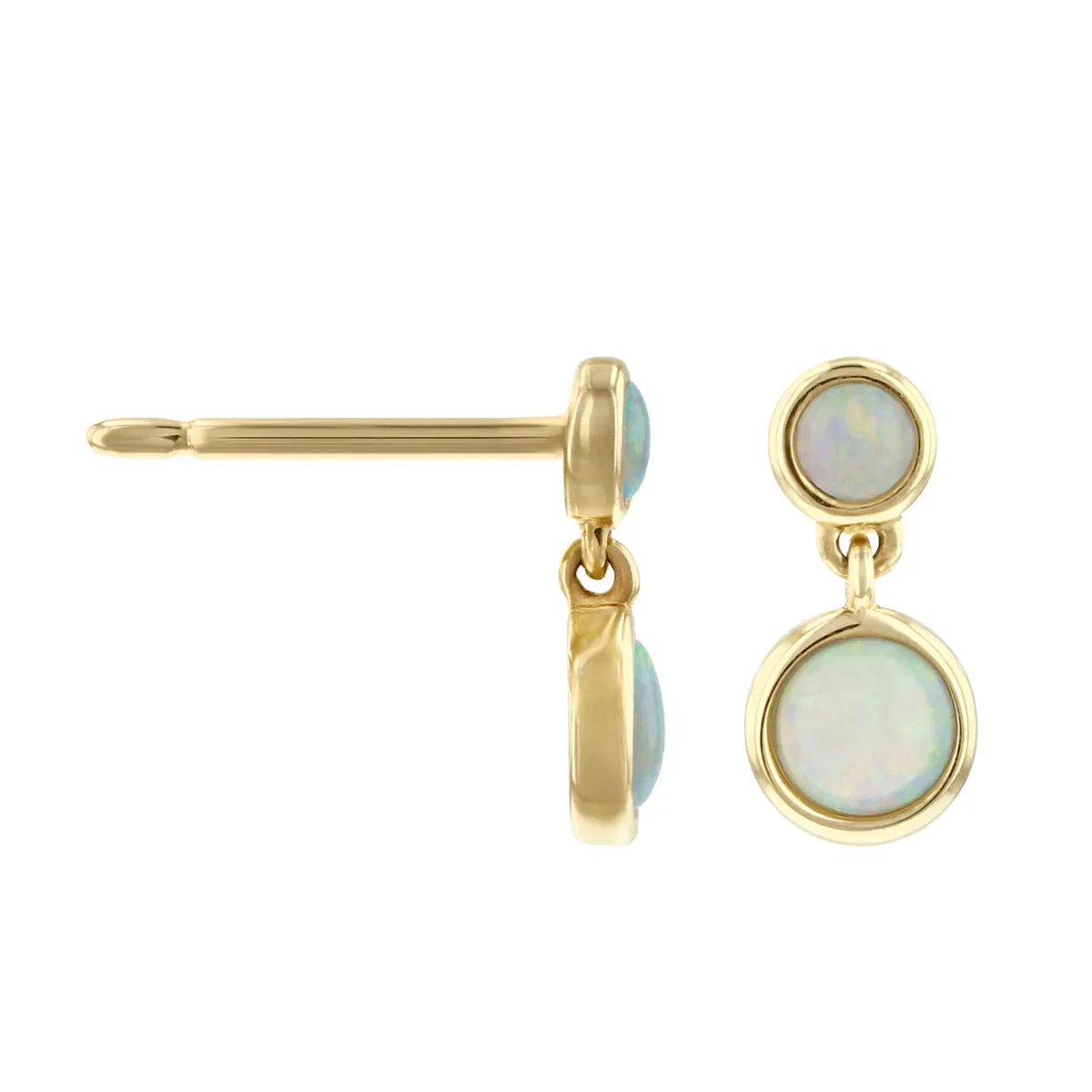 Soleil Collection Opal Double Drop Earrings | 9K Solid Yellow Gold