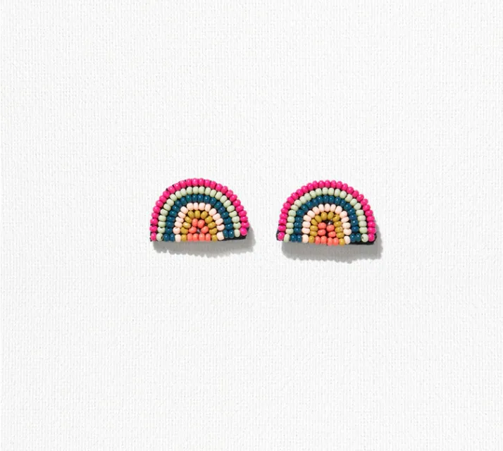 Sophia Rainbow Beaded Post Earrings