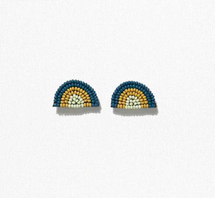 Sophia Rainbow Beaded Post Earrings