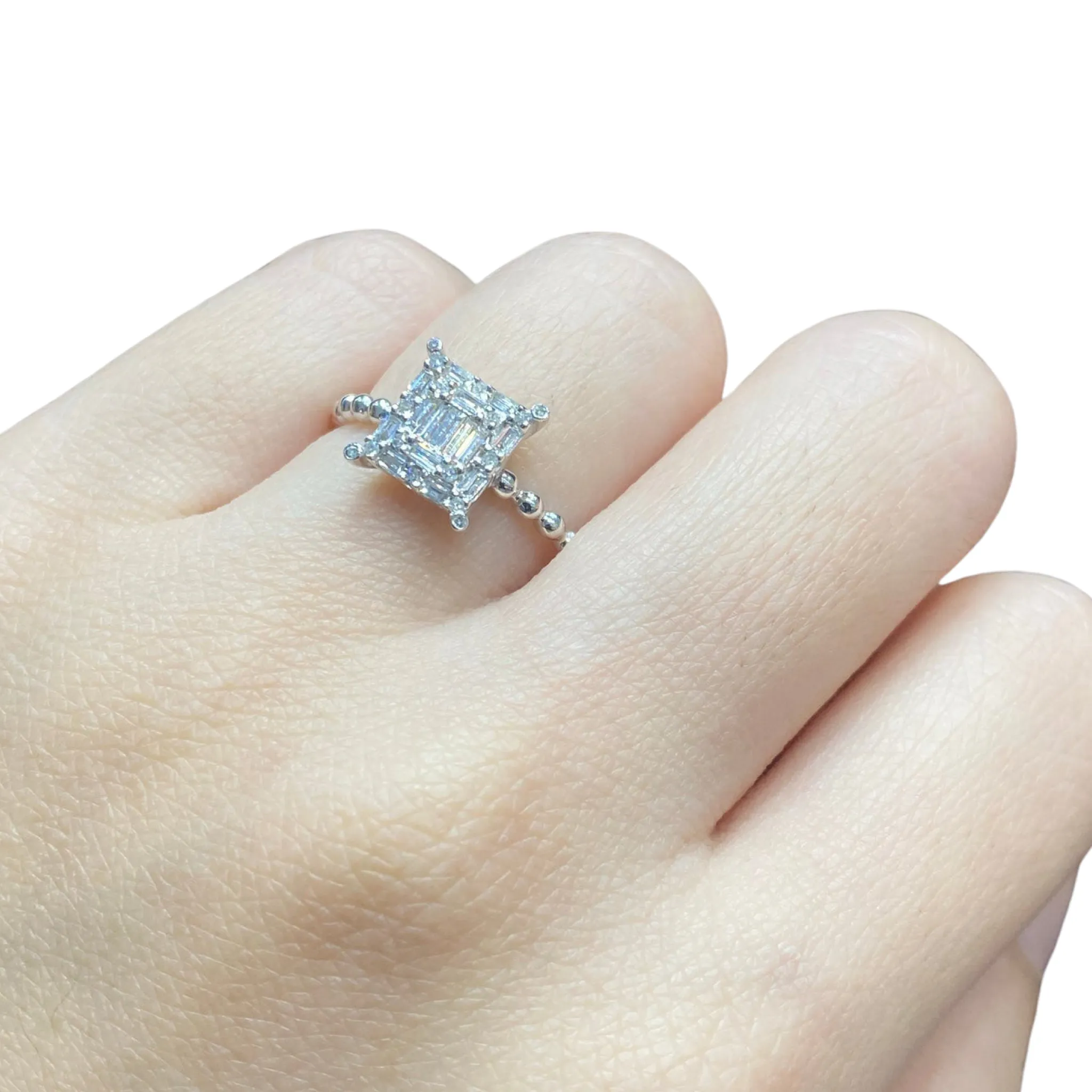 Square Baguette Diamond Ring 14kt