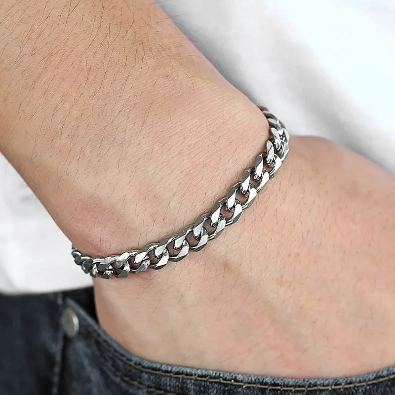 Stainless Steel Curb Cuban Link Chain Bracelets