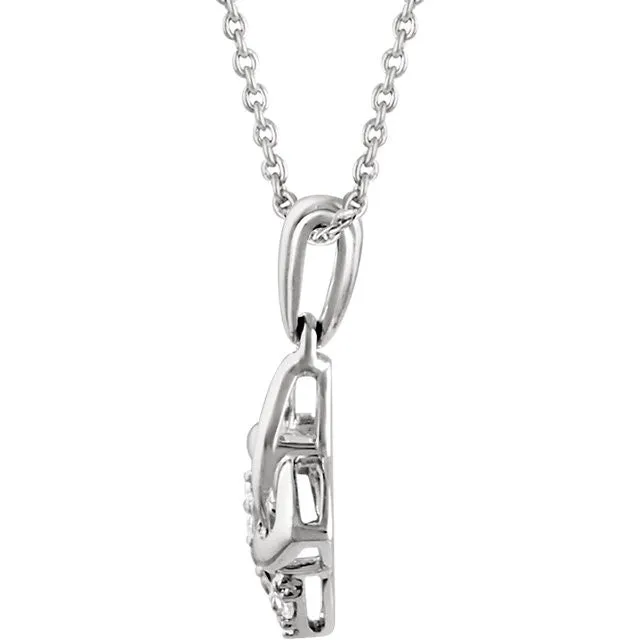 Sterling Silver .06 CTW Diamond 18" Celtic Knot Necklace