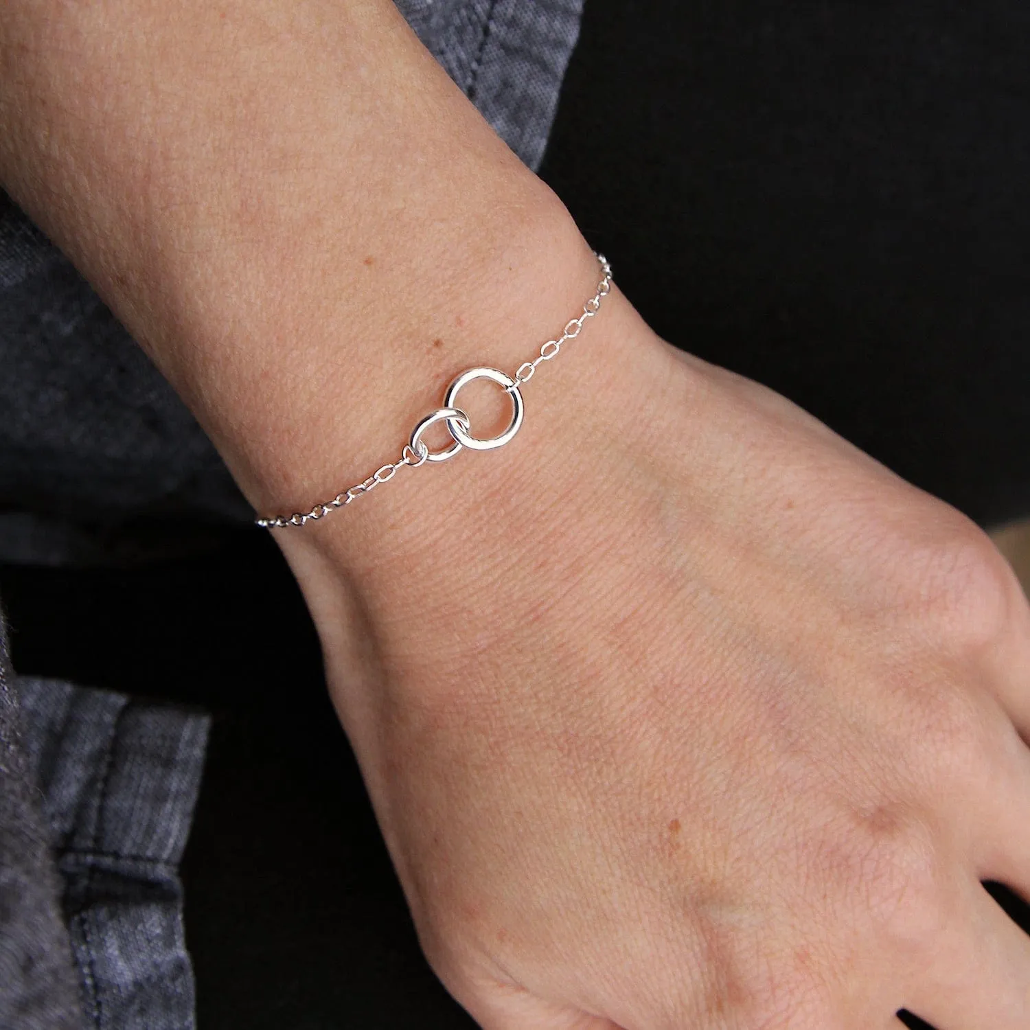 Sterling Silver Double Ring Bracelet