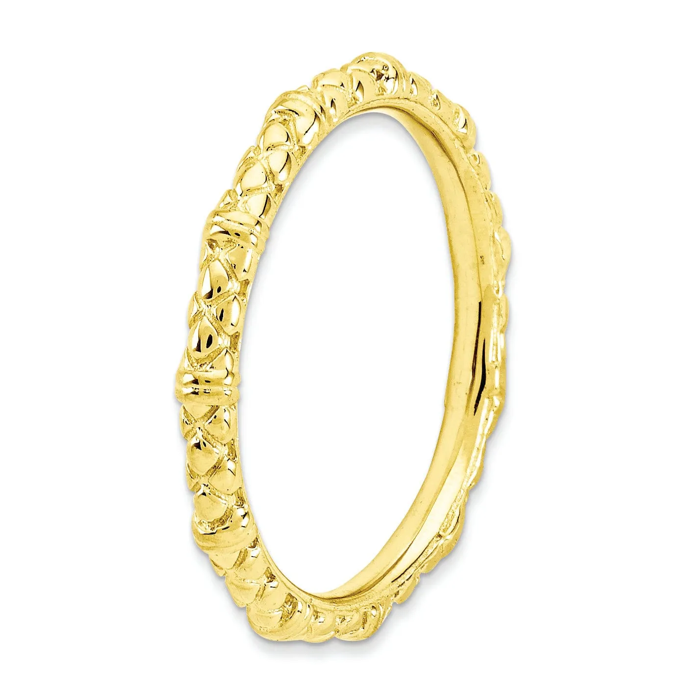 Sterling Silver Gold-Plated Cable Ring