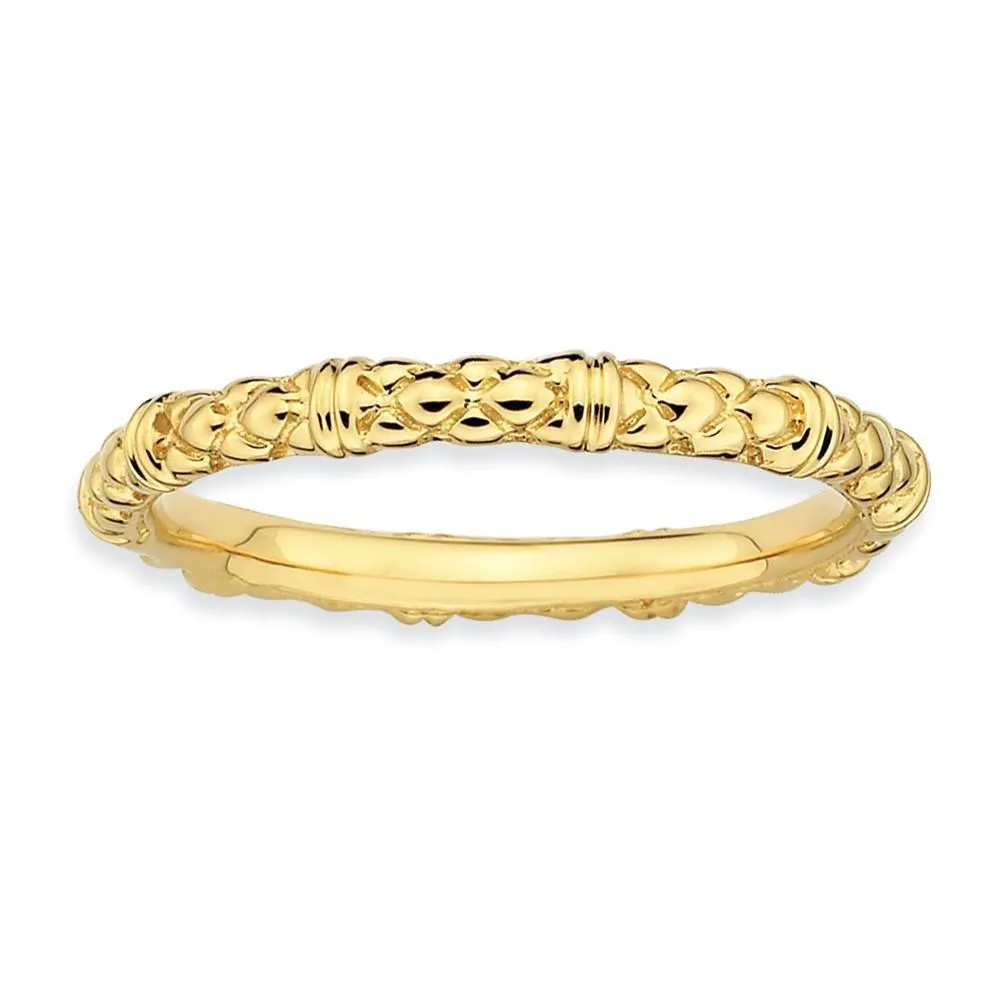 Sterling Silver Gold-Plated Cable Ring