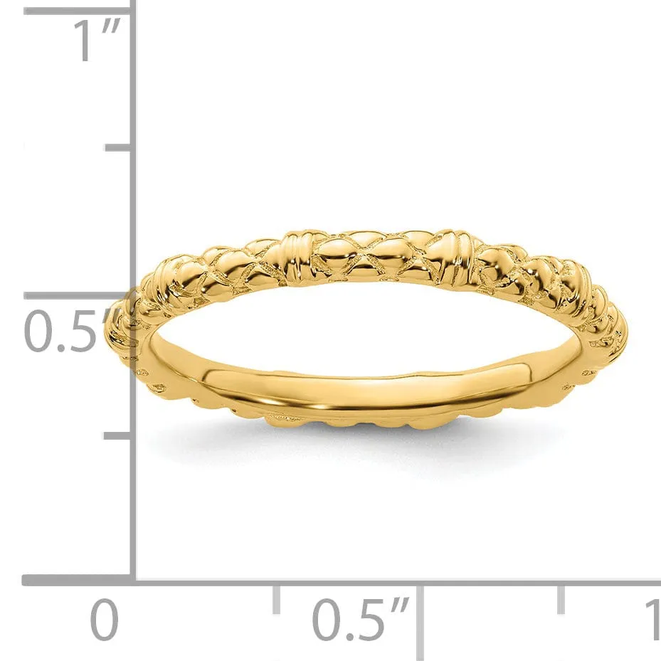 Sterling Silver Gold-Plated Cable Ring