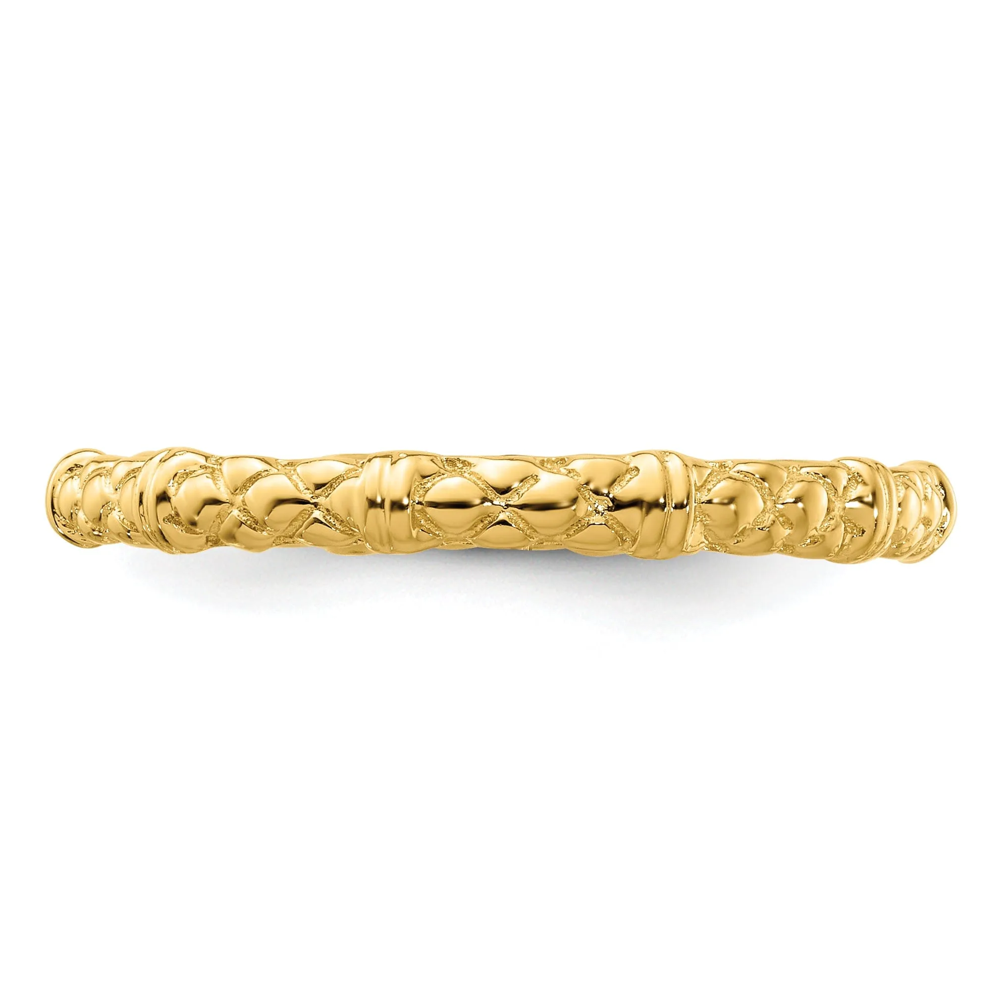 Sterling Silver Gold-Plated Cable Ring