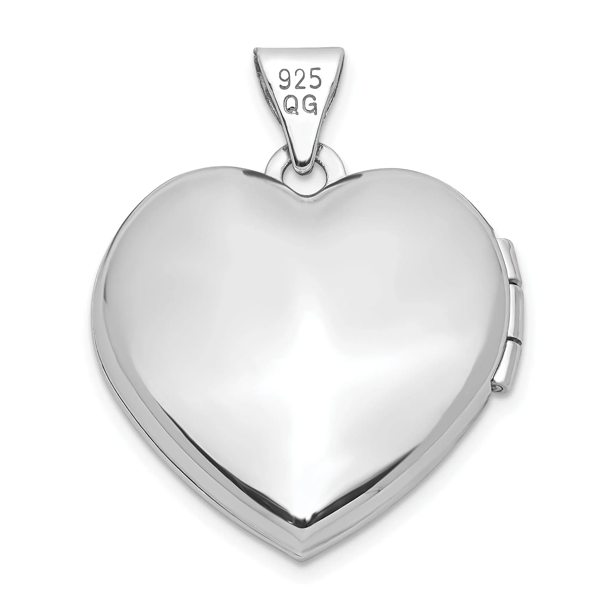 Sterling Silver Heart Light Rose Crystal Locket