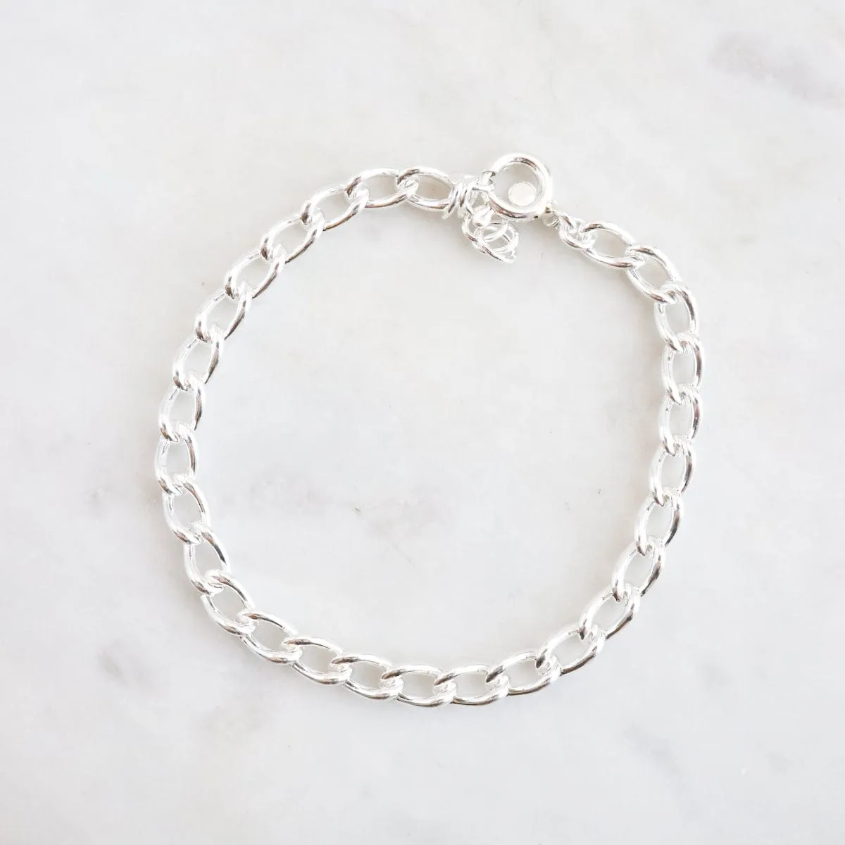 Sterling Silver Heavy Curb Chain Bracelet