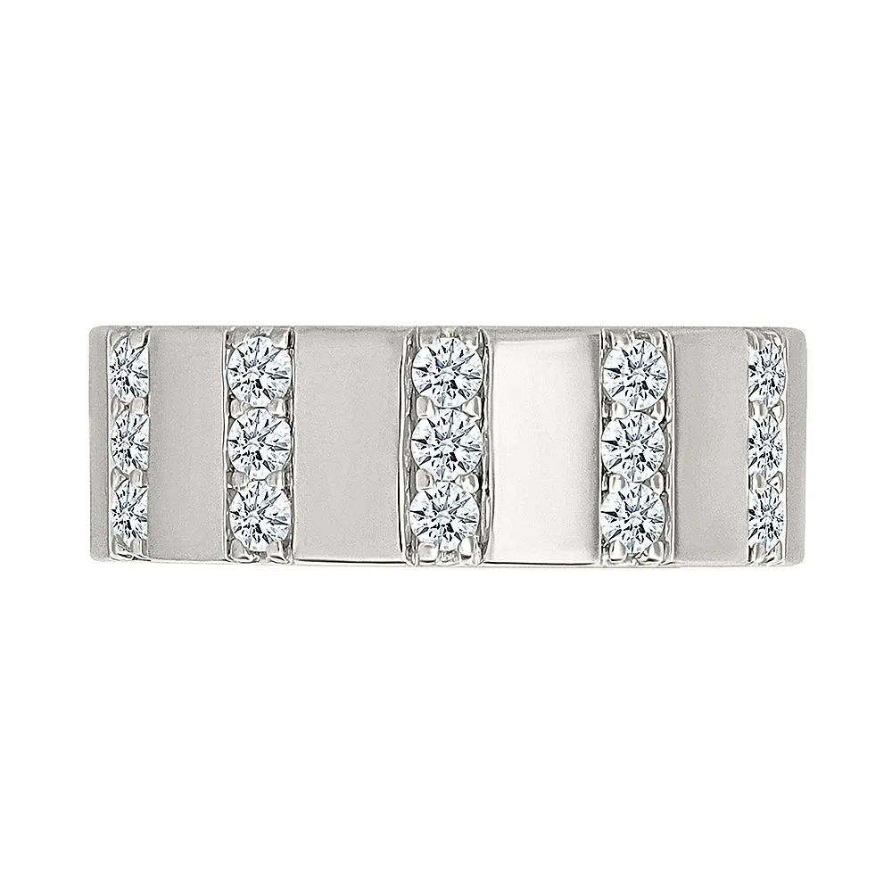 Stripes of  Diamond Sparkle Ring