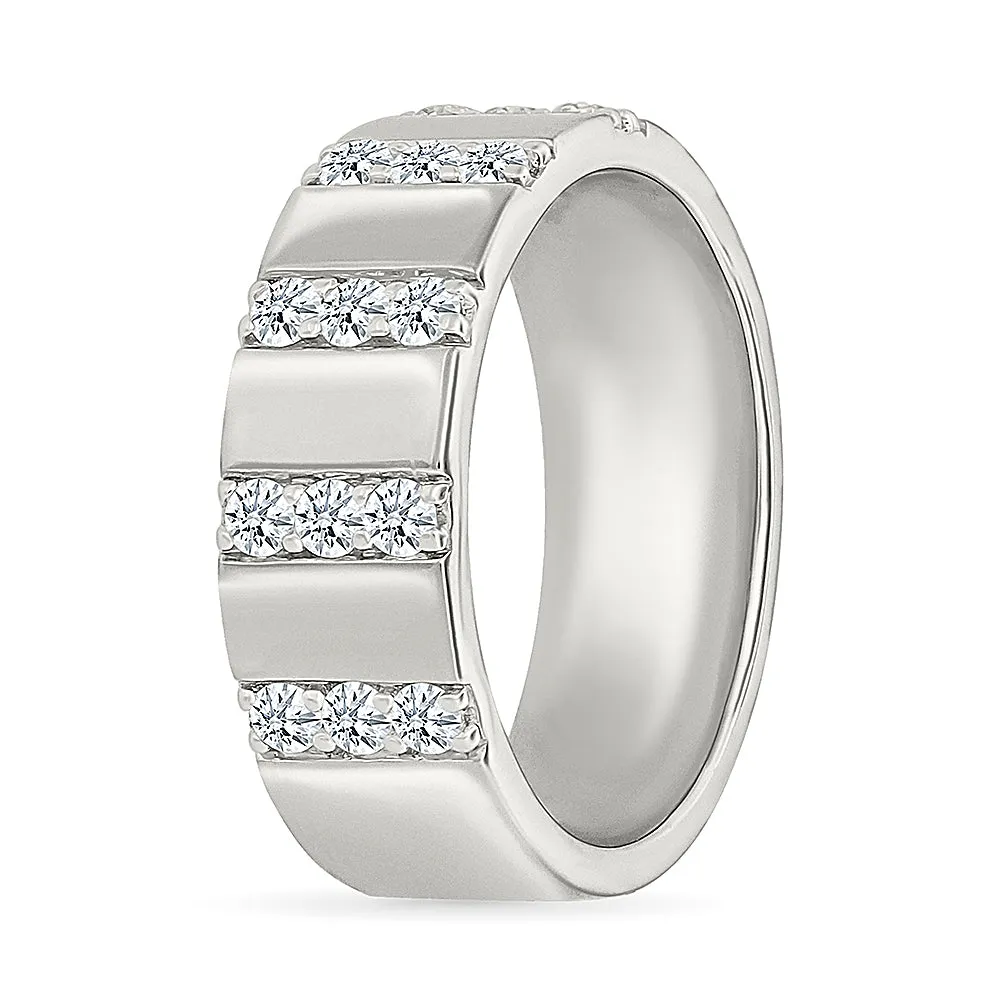 Stripes of  Diamond Sparkle Ring