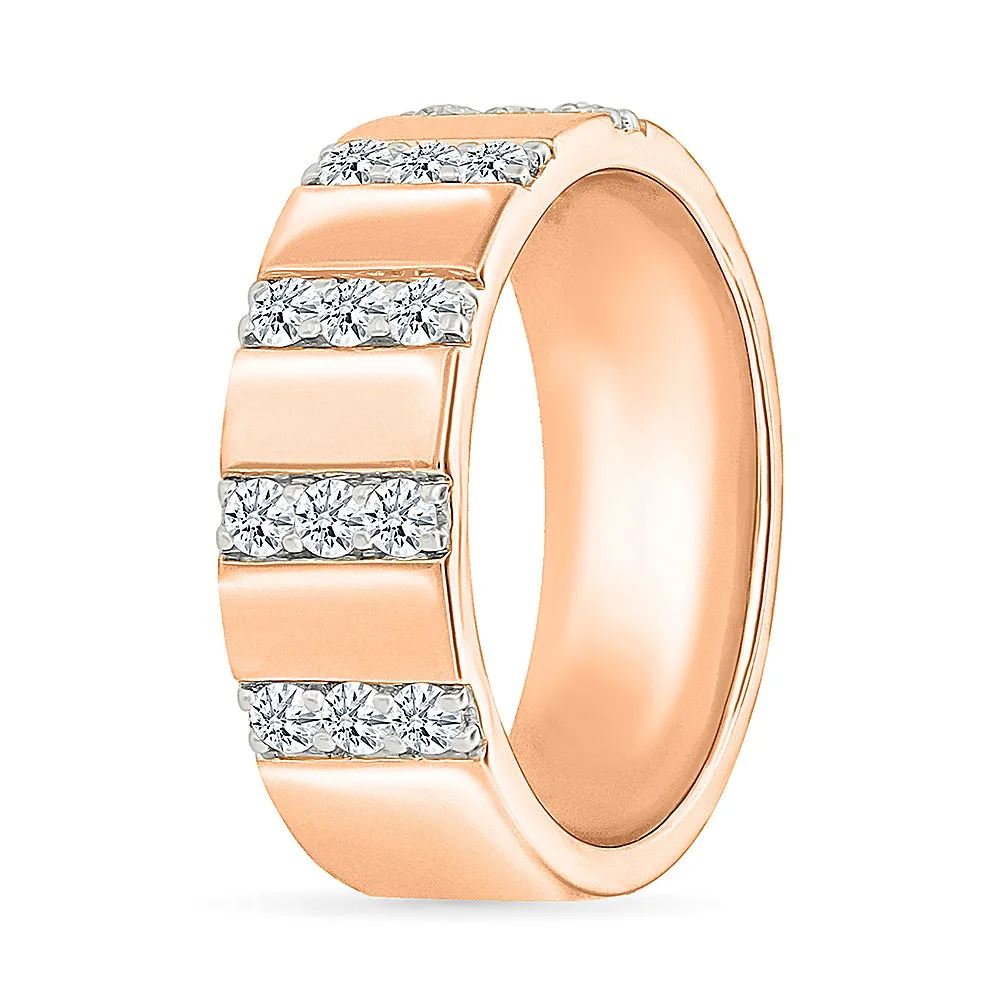 Stripes of  Diamond Sparkle Ring