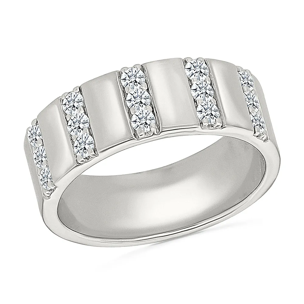 Stripes of  Diamond Sparkle Ring