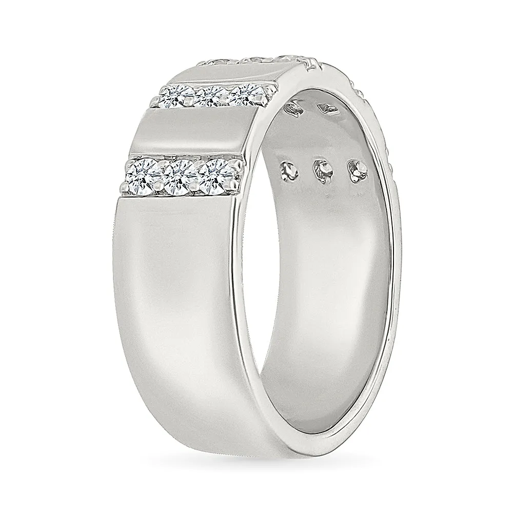 Stripes of  Diamond Sparkle Ring