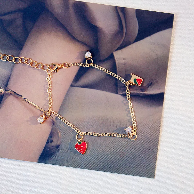 Sweet Love Zircon Strawberry Bracelet