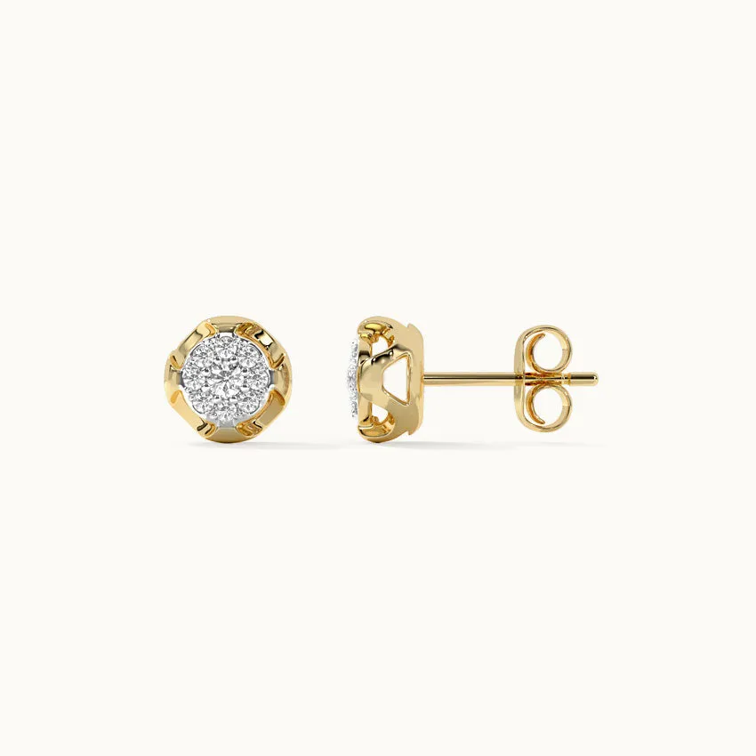 Tailored Round Diamond Earrings