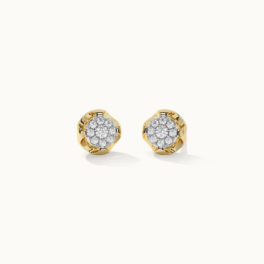 Tailored Round Diamond Earrings