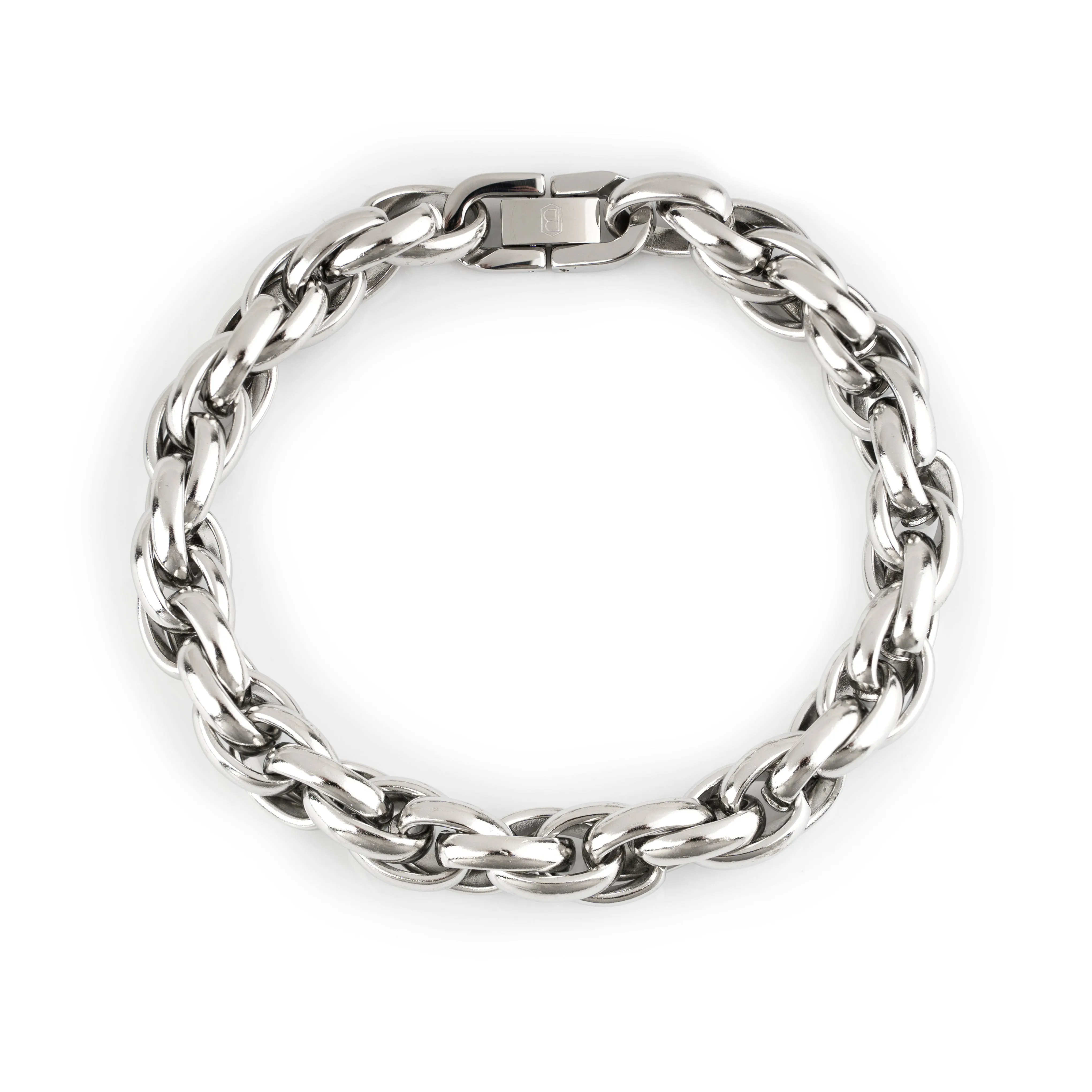 Thick Rope Chain Bracelet (Silver-Plated)