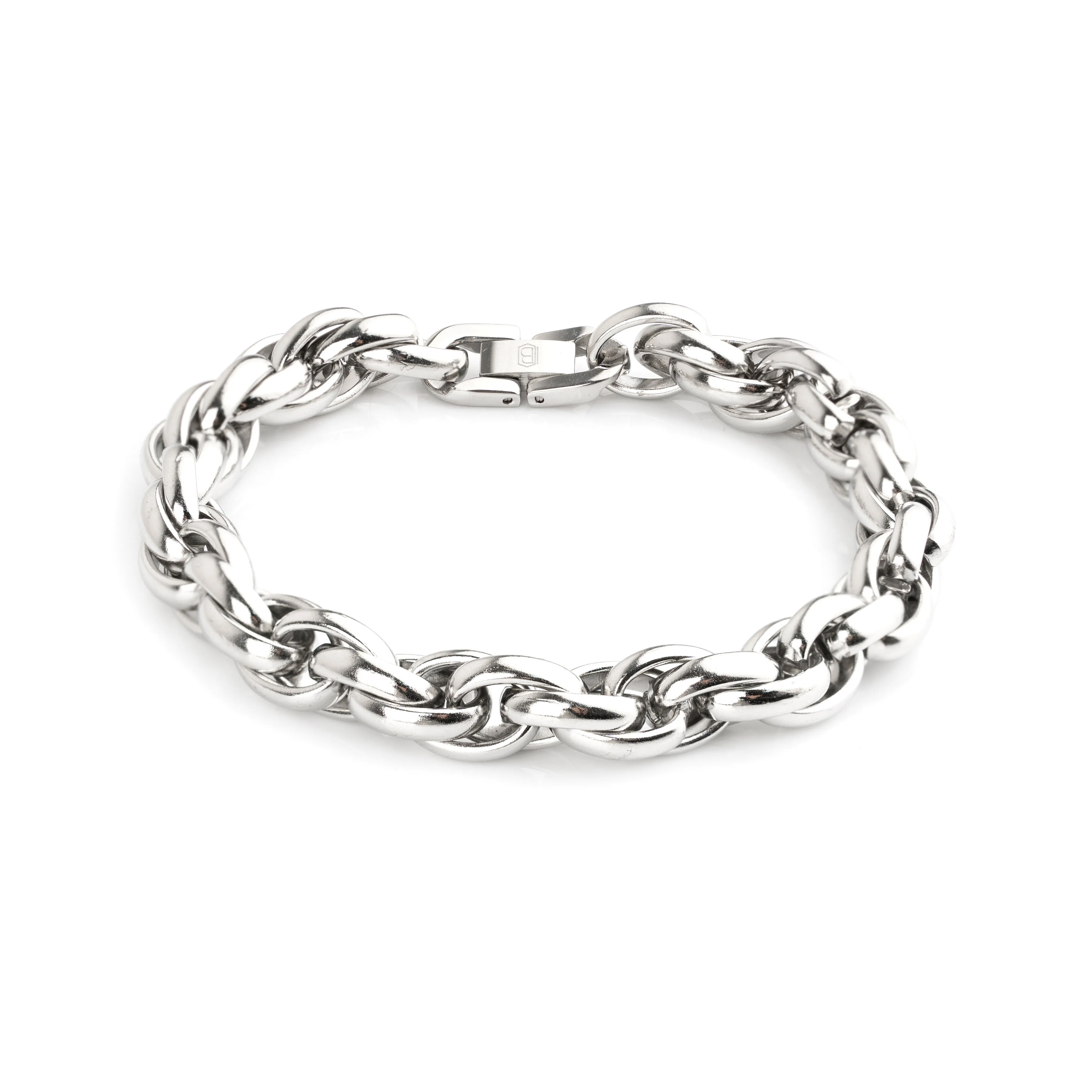 Thick Rope Chain Bracelet (Silver-Plated)