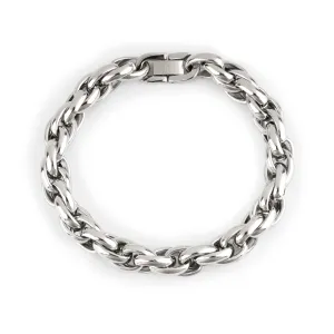 Thick Rope Chain Bracelet (Silver-Plated)