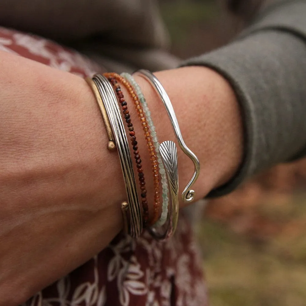 Thin Oxidized Sterling Silver Elephant Hair Cuff