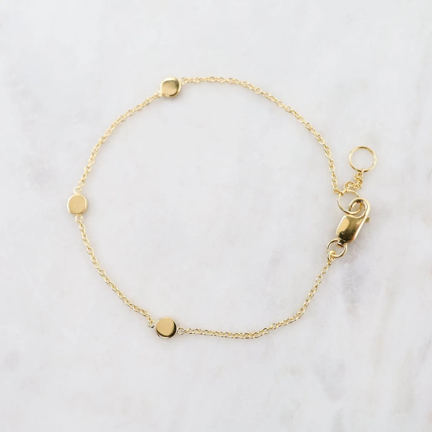 Three Dots Bracelet in Gold Vermeil