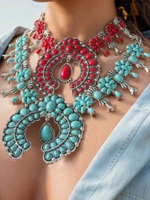 Turquoise Squash Blossom Necklace