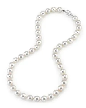 White Japanese Akoya Pearl Necklace, 10.0-10.5mm - AAA Quality