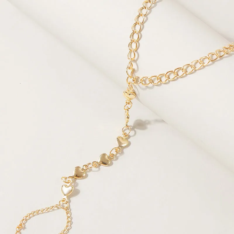 Women's Simple Long Chain Love Finger Chain