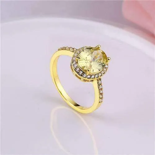 Yellow Chimes Fancy Party Ware Alloy Crystal Gold-Plated Ring for Women & Girls