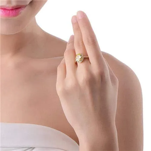 Yellow Chimes Fancy Party Ware Alloy Crystal Gold-Plated Ring for Women & Girls