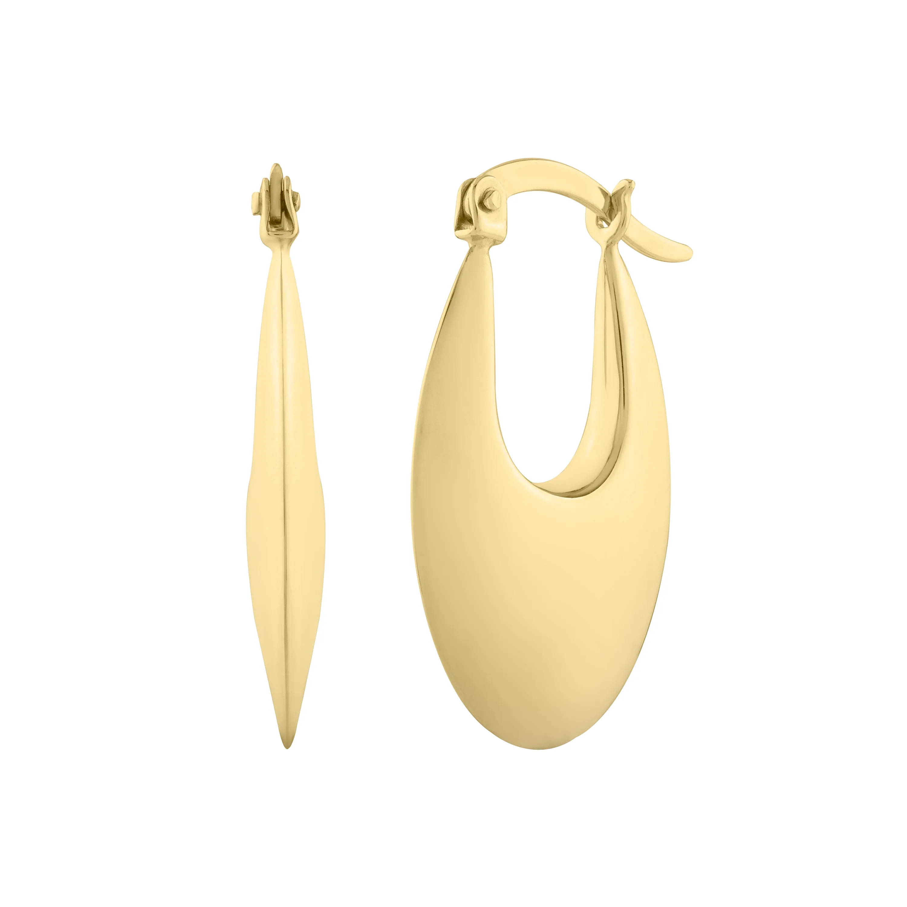 Yellow Gold Hoop Earrings ECAB040-18