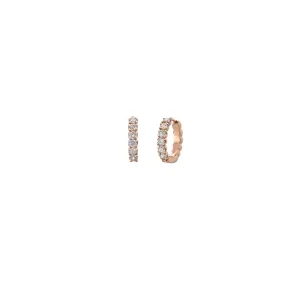 Zelda 0.27Ct Diamond Huggie Hoop Earrings in 18k Rose Gold